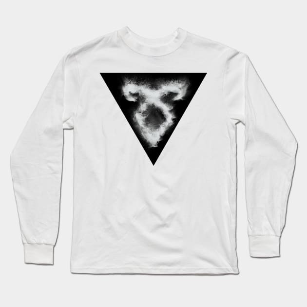 Shadowhunters rune / The mortal instruments - sand explosion with triangle (white) - Parabatai - gift idea Long Sleeve T-Shirt by Vane22april